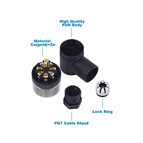 M12 8-Pin Female Circular Aviation Connector Plug 12mm Waterproof Circular Aviation Connector Right Angle Plug Adapter 4 Pack - color: Female, size: 8Pin Right Angle