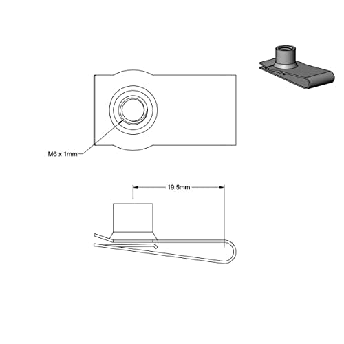 M6 Long Stainless Steel U -Style Clip-On Nut,U-Type Fasteners (Pack of 25) - size: M6SS Long