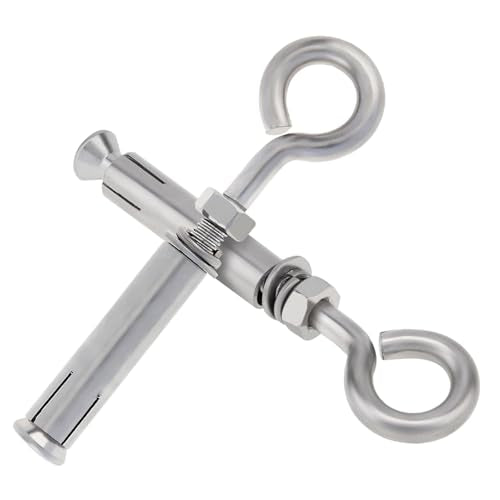 Concrete Eye Bolts 6Pcs, M10 Eyebolt Bolts Stainless Steel Concrete Anchor Eyebolt Screw Hooks, Heavy Duty Brick Anchors Eyebolts Expansion Screw Lifting Ring Bolt Fastener 3/8 for Concrete Wall - size: M10 3/8