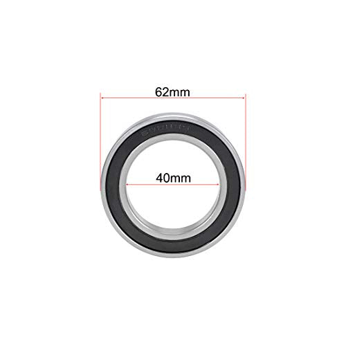6908-2RS Ball Bearings 40x62x12mm Double Sealed Chrome Steel Z2 ABEC1 2pcs - size: 40x62x12mm