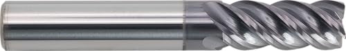 CME 3 pcs High-Efficiency Micrograin Carbide End Mills for Stainless Steel, Square Nose, TiAlN Coated, 3/8" Mill Diameter, 7/8" Length of Cut, 2-1/2" Overall Length, 4 Flute, Center Cutting - size: 3/8 in