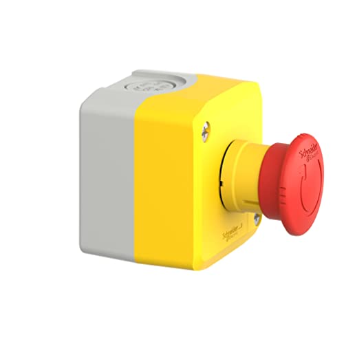 Schneider Electric Yellow Station - 1 red Mushroom Head pushbutton Ø40 Turn to Release 1NO+1NC - style: 1 NC