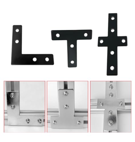 10 Set 2020 Aluminum Extrusion Profile Hardware V T Slot L Brackets - style: 10 sets L with M5