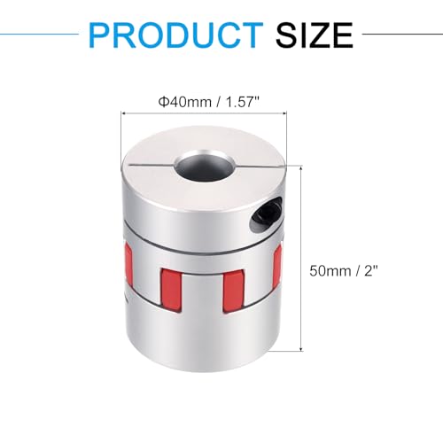 MECCANIXITY Aluminum Shaft Coupling Shaft Coupler 16mm to 22mm Flexible Spider Coupling L50mm x D40mm Coupler Jaw Spider Shaft Joint Connector for 3D Printers DIY CNC Router Milling Machine - size: 16mm to 22mm