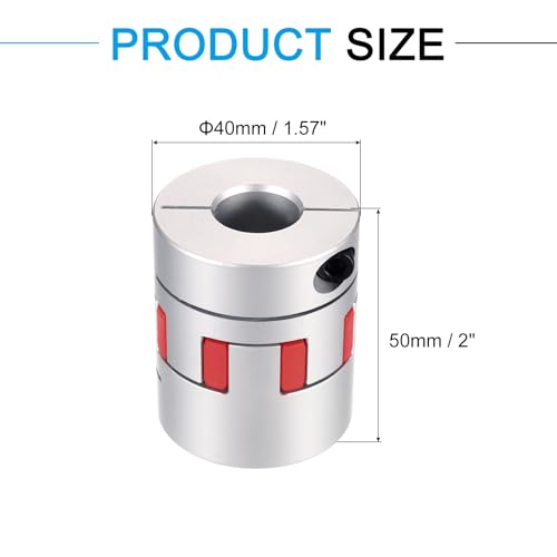 MECCANIXITY Aluminum Shaft Coupling Shaft Coupler 19mm to 22mm Flexible Spider Coupling L50mm x D40mm Coupler Jaw Spider Shaft Joint Connector for 3D Printers DIY CNC Router Milling Machine - size: 19mm to 22mm