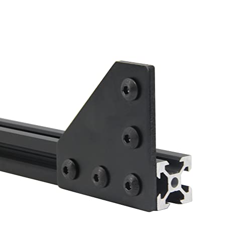12PCS Corner Bracket Plate Outside Joining Plate for 2020 Series Aluminum Profile 3D Printer Frame (L-Black-2020) - style: L-Black-2020