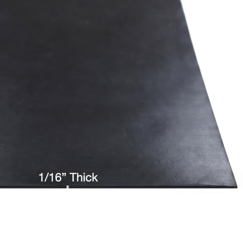 Nitrile Commercial Grade Rubber Sheet, Black, 60A, 0.062" x 36" x 36" - size: 36 x 36 x 0.063 in.