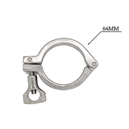 TC 2" Tri Clamp with Wing Nut Stainless Steel 304 Heavy Duty Sanitary Clamp Single Pin Tri Clamp Clover with Silicone Gasket(5 pack) - size: 2 inch(5 pack)