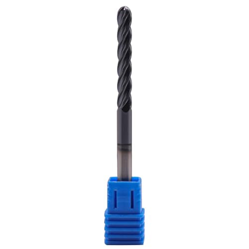 2Pcs 3/16" 4 Flute Solid Carbide Long Ball Nose End Mill Set, AlTiN Coated - size: 3/16 in