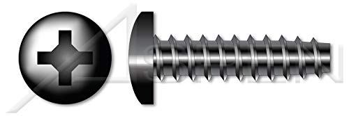 (4000 pcs) #10-14 X 1, Trilobe Thread Rolling Screws for Plastics, Pan Phillips Drive, 48-2 Thread, Steel, Black Oxide and Waxed