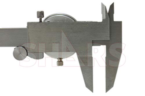 Shars 0-150mm Dial Caliper Shock Proof, 0.02mm Graduation, 4-Way White Face 303-1306 P)