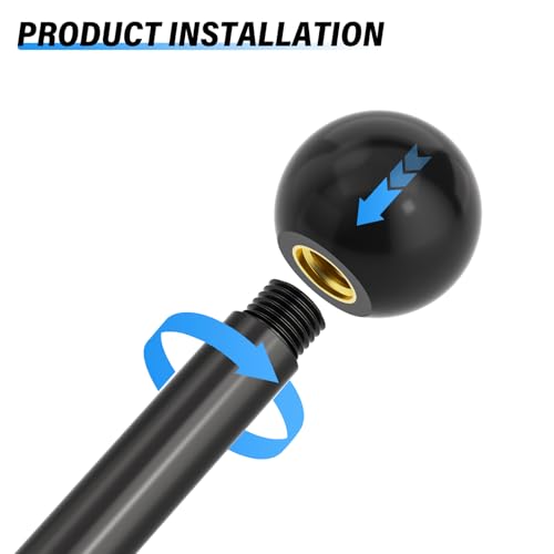 3/8"-16 Threaded Knobs,1-3/8" Black Thermoset Bakelite Handles for Lawn Mower & Equipment 6PCS
