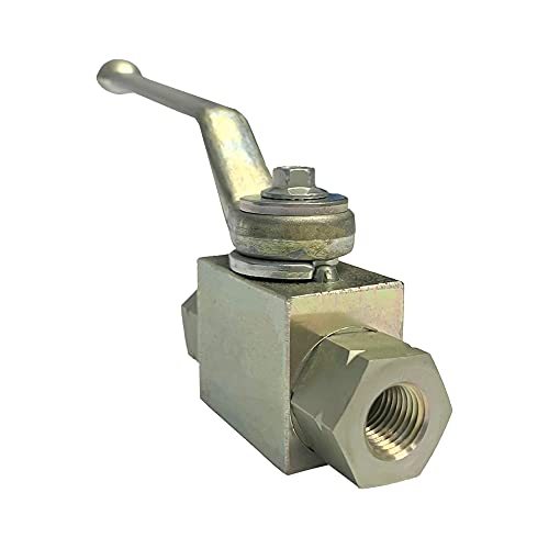 German Carbon Steel High Pressure Ball Valve, 3/4” NPT Female Threaded, up to 6000 PSI (420 Bar), BKH Type Hydraulic Flow Control Valve, 2 Port Shut-Off Valve - size: 3/4"NPT