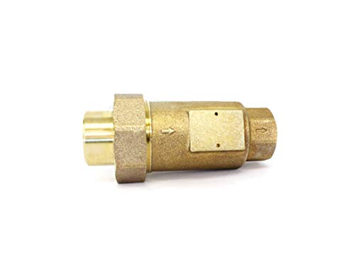 CMI Inc 3/4 inch Dual Check Valve, 3/4" X 3/4" FNPT, Water Backflow Preventer, Spring-Loaded Brass Double Check Valve Assembly,for RV, Garden Hose, Outdoor Faucet,Boiler,Lead-Free Union