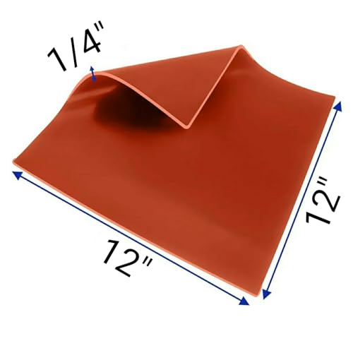 Silicon Rubber Sheet HIGH Temp Solid RED/Orange Commercial Grade 12" x 12" x1/4" by JTS