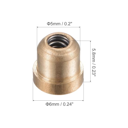 uxcell Brass Push Button Flange Grease Oil Cup 5mm Ball Oiler for Lubrication System 12Pcs - size: 5mm