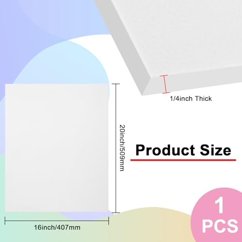 White ABS Plastic Sheet 16" x 20" x 1/4" Thick White Rigid Thermoplastic Sheet (Upgrade Surface) 6MM Flexible High Tensile Large ABS Moldable Plastic Panel for Crafts, DIY, Signs - color: White, size: 16" x 20" x 1/4"