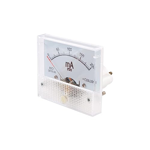 85C1 DC Pointer Ammeter Analog Meter 200mA Rectangle Panel Mounted Current Meter Ammeter Tester 0-200 mA DC 85C1 65 * 56MM - color: 200mA