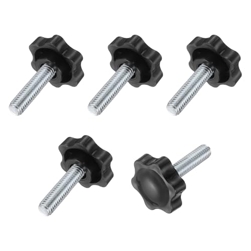 uxcell 5Pcs 3/8"-16 Star Knobs 1.4" Threaded Stud Male Clamping Knob - size: 3/8"-16, 1.4"