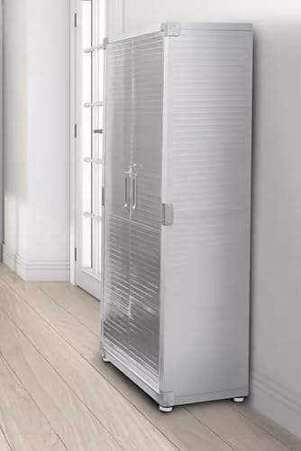 Heavy-Duty Storage Cabinet with Roller Doors, Rolling Casters (Granite Grey, 30" W x 18" D x 72" H) - color: Granite Grey, size: 30" W x 18" D x 72" H