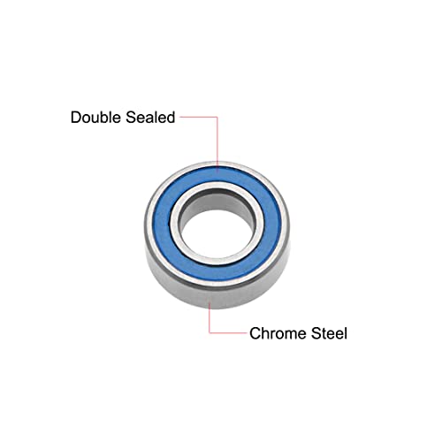uxcell MR126-2RS Deep Groove Ball Bearings 6x12x4mm Chrome Steel 10pcs - size: 6mmx12mmx4mm