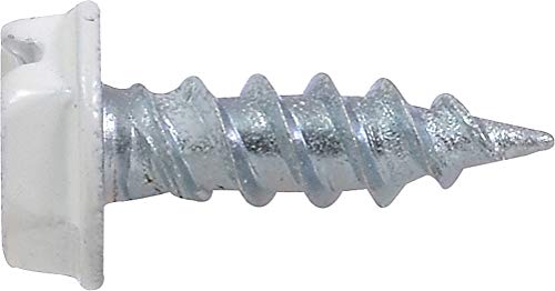 HILLMAN 35263 White Painted Hex Washer-Head Self-Piercing Screws (#7 x 1/2") - 100 pieces - size: #7 × 1/2 inches