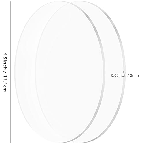 20 Pieces Clear Circle Acrylic Sheet 4.5 Inch Acrylic Plexiglass Disc Transparent Round Acrylic Sign for Baby Milestone Cards, Place Cards, Painting and DIY Projects (4.5 Inch) - size: 4.5 Inch