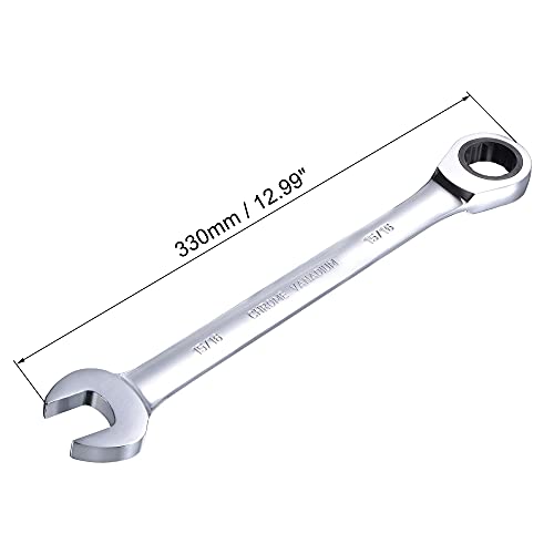 uxcell 15/16 Inch Ratcheting Combination Wrench SAE 72 Teeth 12 Point - size: 15/16"
