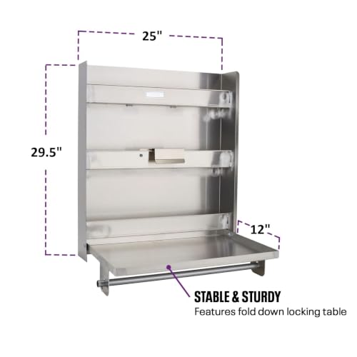 Standard Trailer Door Cabinet, Aluminum, Fold-Down Work Table, 30 Inch
