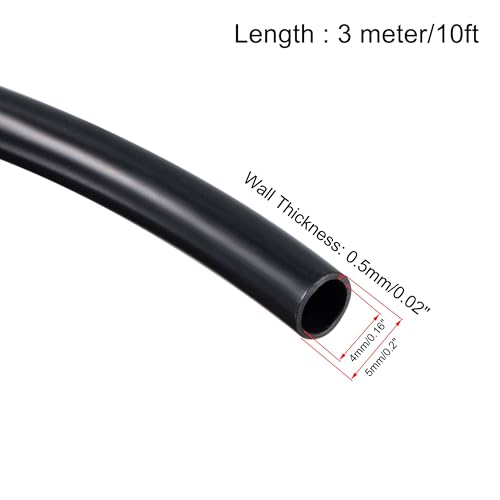 uxcell Black PVC Tube Wire Harness Tubing, 3/16-inch(4.5mm) ID 10ft Sleeve for Wire Sheathing Wire Protection - color: Black, size: 4.5mm