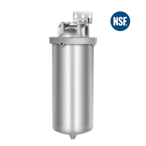 NSF/ANSI 42 Certification Big+ Stainless Steel Filter Housing for 10”Length,4.5"OD Filter Cartridge(10" C Housing-1.5NPT) - size: 10" C Housing-1-1/2 NPT