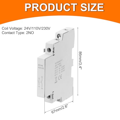 MECCANIXITY AC Contactor 2 Pole 2NO 24V/110V/230V Load and Lighting Circuit