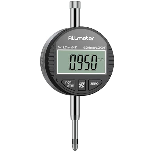 Digital Dial Indicator, 0-12.7mm Range, 0.001mm Resolution - size: 0-12.7mm,0.001mm