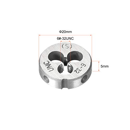 uxcell 6-32 UNC Round Die, Machine Thread Right Hand Threading Die, Alloy Steel Screw Thread Cutting Die - size: 6#-32 UNC