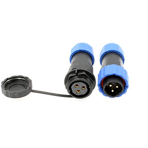 SD20 Waterproof Aviation Circular Plastic Connector for Outdoor Power System LED Lighting (3 pin, Male Plug and Female Cable Receptacle) - color: Male Plug and Female Cable Receptacle, size: 3 pin