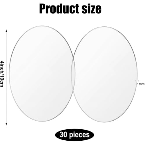 Jetec 30 Pcs 4 Inch Acrylic Circle Disc Clear Round Blanks for Crafts - size: 4 Inch