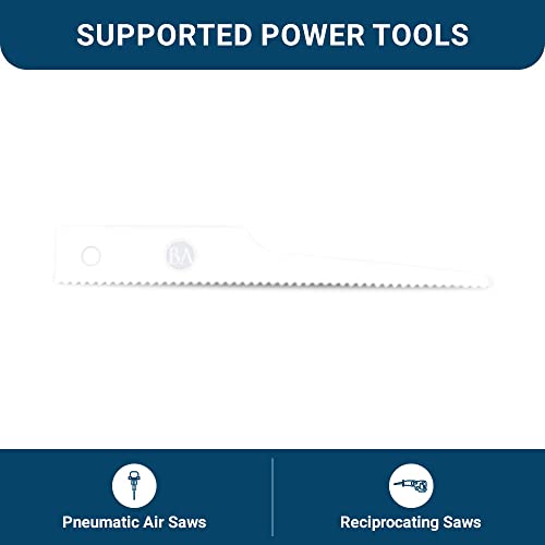 Benchmark Abrasives 3-1/2" Bi-Metal Reciprocating Air Saw Blades Set for Fast & Accurate Cutting of Wood, Metal, PVC, Plastic, Rubber (14TPI) - 5 Pack - style: 14 TPI
