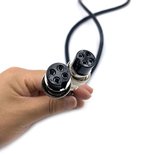 3.28 ft GX20 4 Pin Double Female Cable, GX20 4Pins Female to Female Head Aviation Cordset Electrical Connector Panel Mount Circular Metal Adapter Cordset for Ships 7A 200V 17AWG (1meter) - size: GX20 4Pin