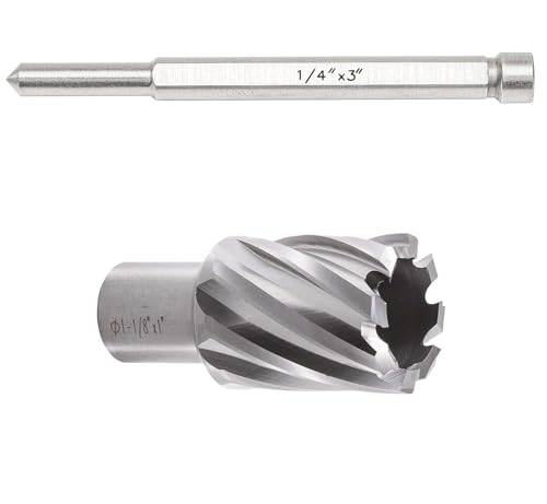Annular Cutter 1" Depth of Cut for Magnetic Drill Press High Speed Cutting Mag Drill Bit for Magnetic Drill Press (1-1/8 X 1'') - size: 1-1/8 X 1''