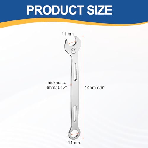 HARFINGTON 2Pcs Combination Wrench 11mm Metric 12-Point Box and Open End - size: 11mm