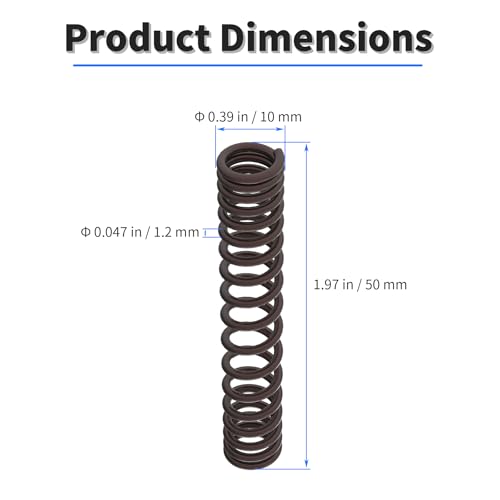 10pcs Compression Spring, 0.047" Dia, 0.39" OD, 1.97" Length - size: 10 pcs 1.2*10*50mm