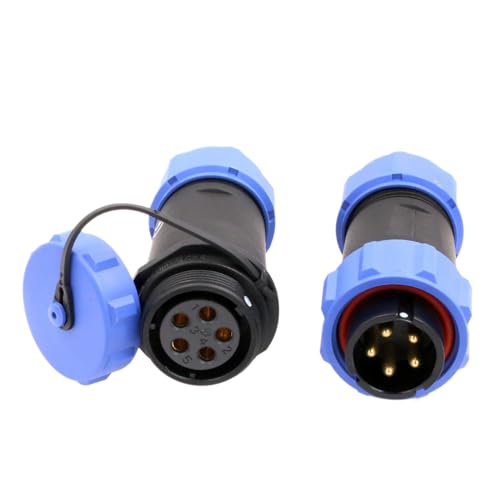 Weipu SP17 5 Pin Electrical Connector Solder Aviation Circular Waterproof IP68 Blue 5A Male Plug Female Receptacle for Outdoor Power - size: 5 pin 5A