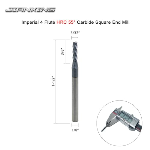 3/32" Carbide Square End Mill, 4 Flute, AlTiN Coating, 4 Pcs - size: 3/32" (4 Pcs), style: For Alloy Steels