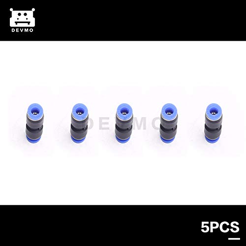 DEVMO 5PCS 6mm To 6mm Tube Air Pneumatic Push In Straight Gas Fittings Plastic Quick Connectors Fitting - size: 6mm To 6mm Tube