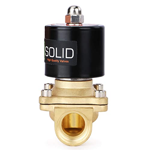 U.S. Solid 3/4 in Brass Electric Solenoid Valve, DC 12 V, Normally Closed, FKM Seal, 7.6 Cv, Semi-Direct, for Air Gas Fuel and Oil, Pack of 20 - size: 3/4 inch(20-pack)