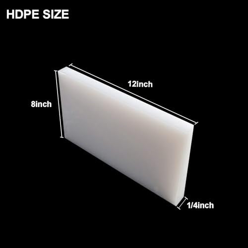 High-Density Polyethylene (HDPE) Plastic Sheet 1/4" Thick 8" X 12"- White HDPE Sheet,for Machining, Home Improvements, DIY Projects, Engineering,High-Density Polyethylene Plastic Block (Pack of 1) - color: White, size: 8"x12"x1/4"