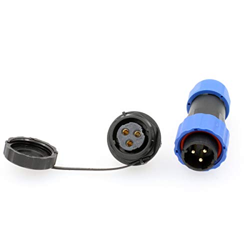 SD20 Waterproof Aviation Circular Plastic Connector for Outdoor Power System LED Lighting (3 pin, Male Plug and Female Panel Socket) - color: Male Plug and Female Panel Socket, size: 3 pin