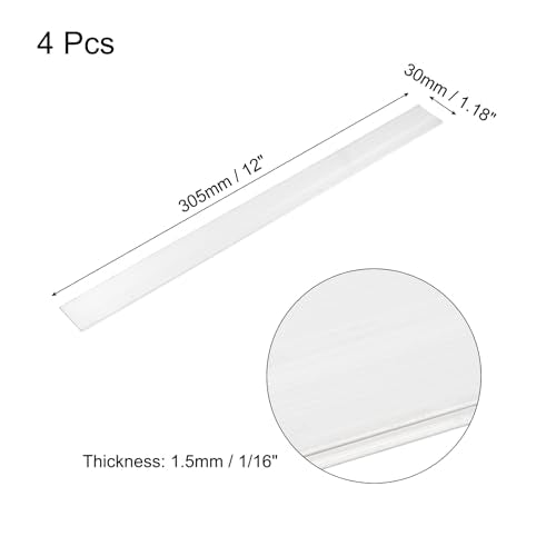 MECCANIXITY 4 Pcs Square Aluminum Flat Bar, 1/16" (1.5mm) Thick x 1 3/16" (30mm) Width x 12" (305mm) Long 6061 Aluminum Flat Plate Solid New Mill Stock Silver for Industrial Building - size: 1/16"(1.5mm)x1 3/16"(30mm)x12"(305mm)
