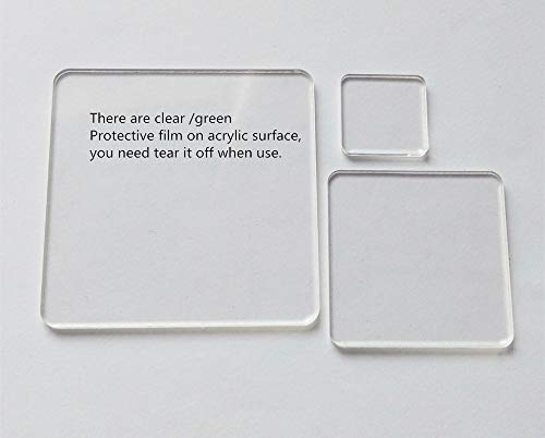20PCS Blank Clear Acrylic Square Material,Plexiglass Laser Cut Square Sheet with Round Corners, DIY Accessory 1/8" Thickness (2.0") - size: 2.0"