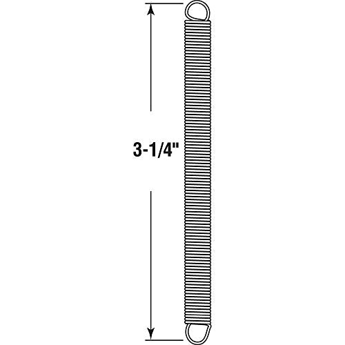 Prime-Line SP 9666 Extension Spring, Spring Steel Construction, Nickel-Plated Finish, 0.025 GA x 1/4 In. x 3-1/4 In., Closed Single Loop (2 Pack) - size: 1/4 in. x 3-1/4 in.